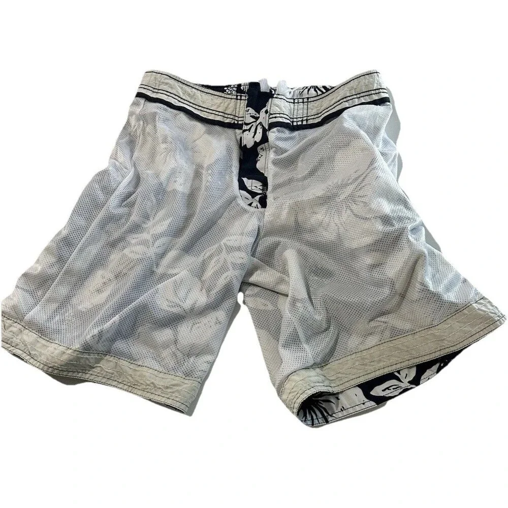 Abercrombie & Fitch Board Shorts Mens 32 Blue Floral Cargo Swim Trunks Tuggers